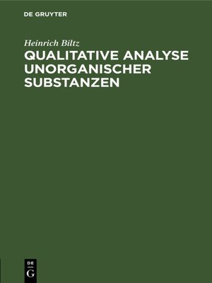 cover image of Qualitative Analyse unorganischer Substanzen